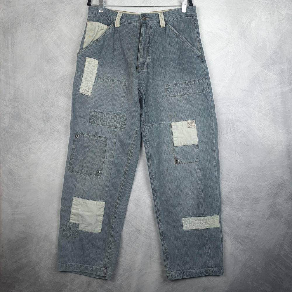 Paco Jeans Pants Mens 34 Patchwork Baggy Vintage Y2k Workwear Hip Hop Denim